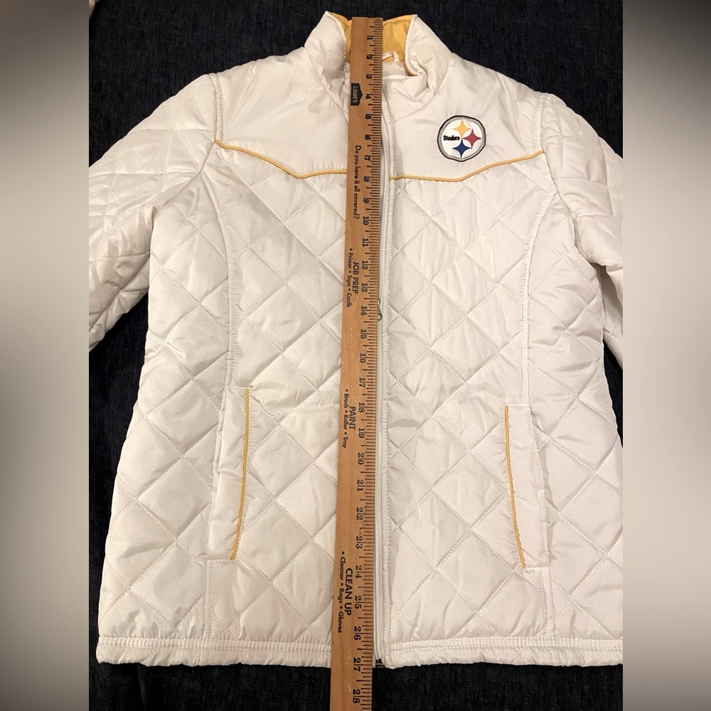 Pittsburgh Steelers White Puffer Coat